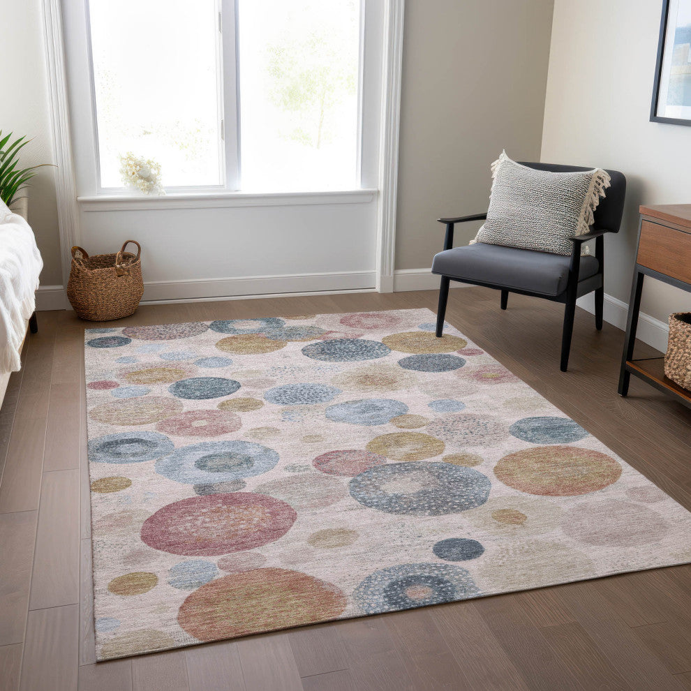 Machine Washable Indoor/Outdoor Chantille ACN1896 Blush 9' x 12' Rug