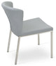 Capri Chrome Chair, Chrome Plated Steel Tubes Base, Black Ppm, Light Gray Italia
