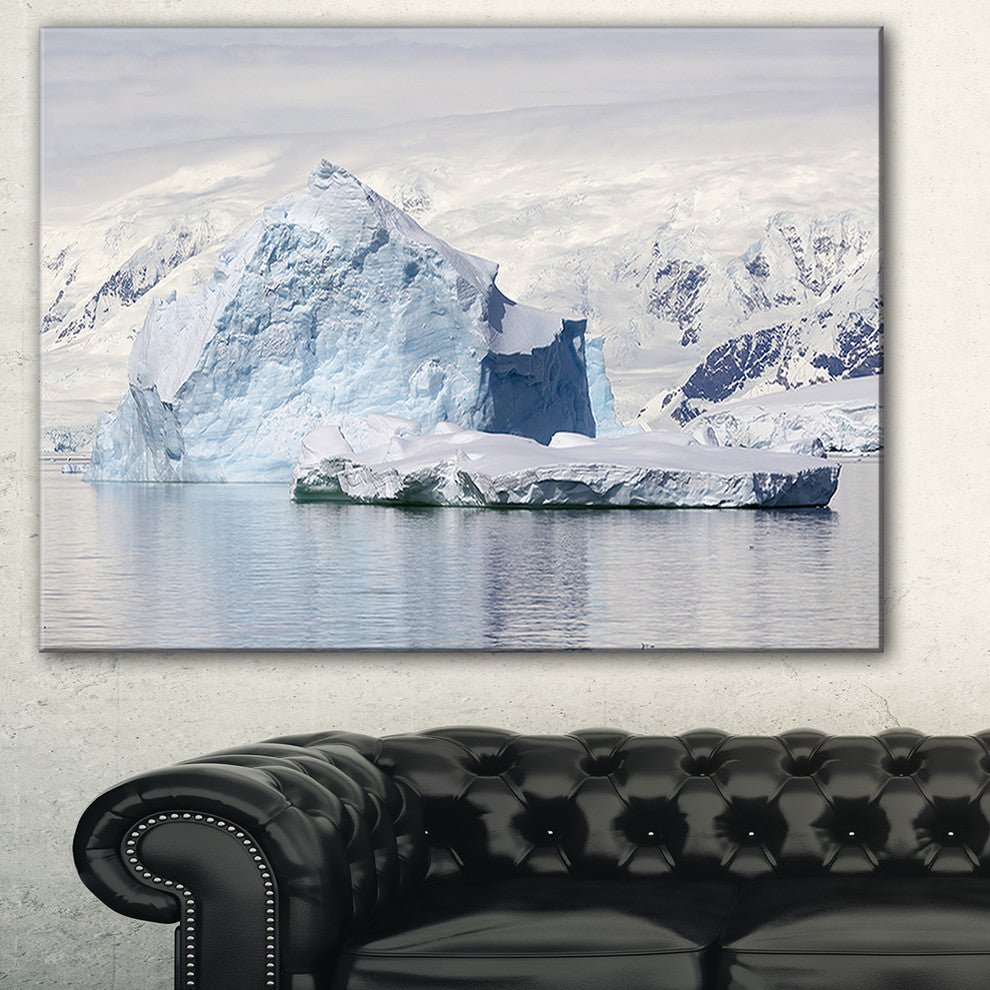 "Antarctica Mountains" Landscape Canvas Photo Print, 40"x20"