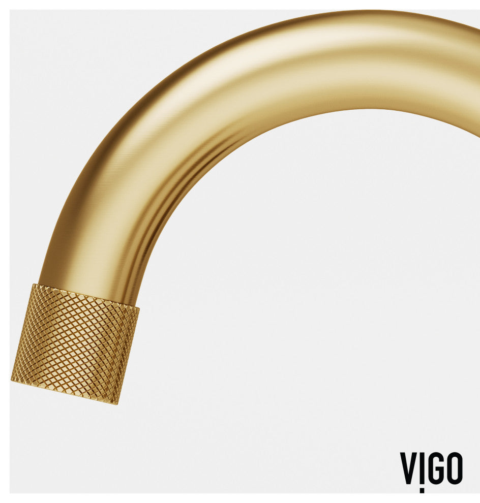 VIGO Wythe 8" H 2-Handle Widespread Bathroom Faucet, Matte Brushed Gold