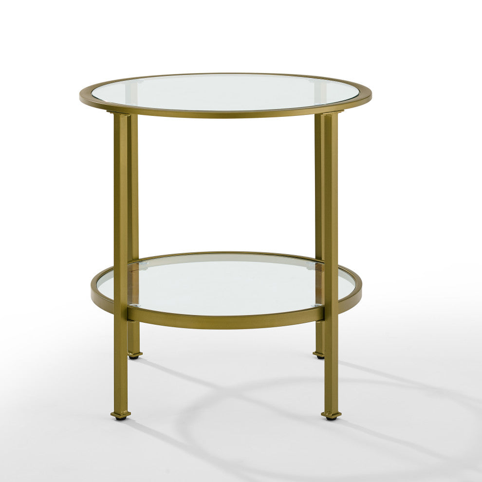 Aimee End Table, Soft Gold