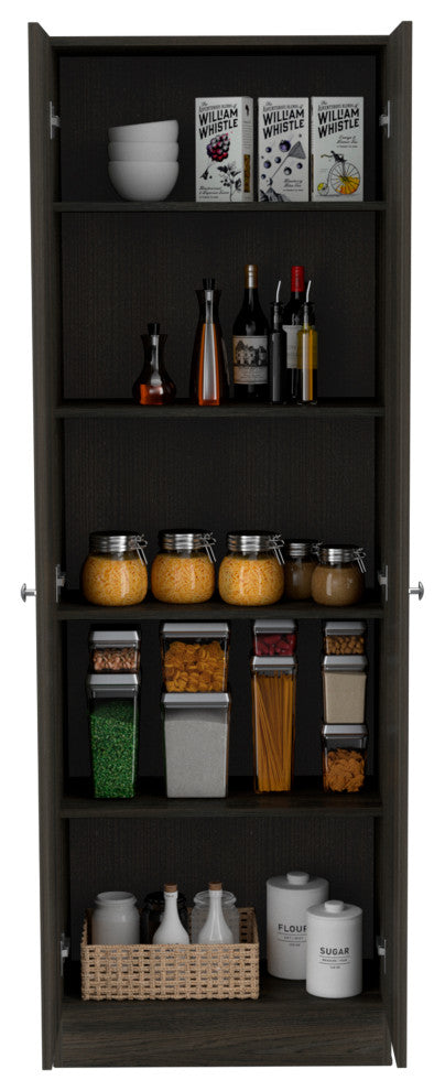 DEPOT E-SHOP Dakari-Storage Single-Door Pantry Cabinet, Carbon Espresso