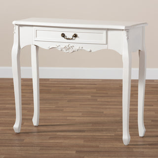 Gabrielle Traditional Provincial White-Finished 1-Drawer Wood Console Table
