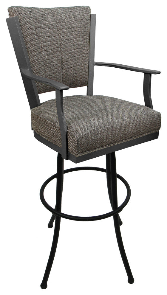 Montana Extra Tall 34" (35") Metal Bar Stool - Noam Base, Plumley Cocoa - Grey, 34"