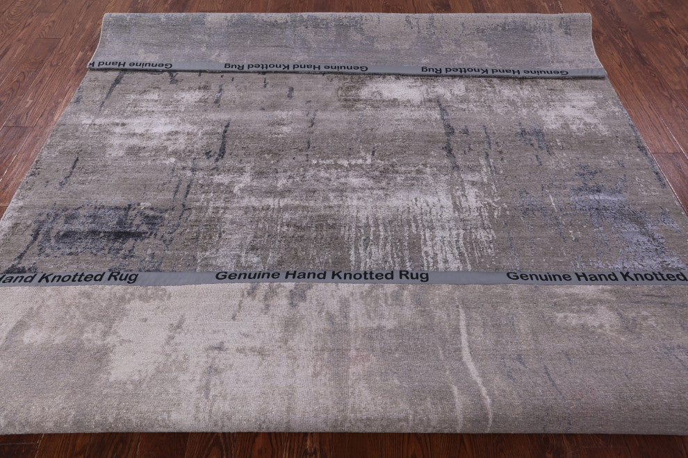Abstract Wool & Silk Hand Knotted Rug 8' 0" X 10' 2" - Q13092