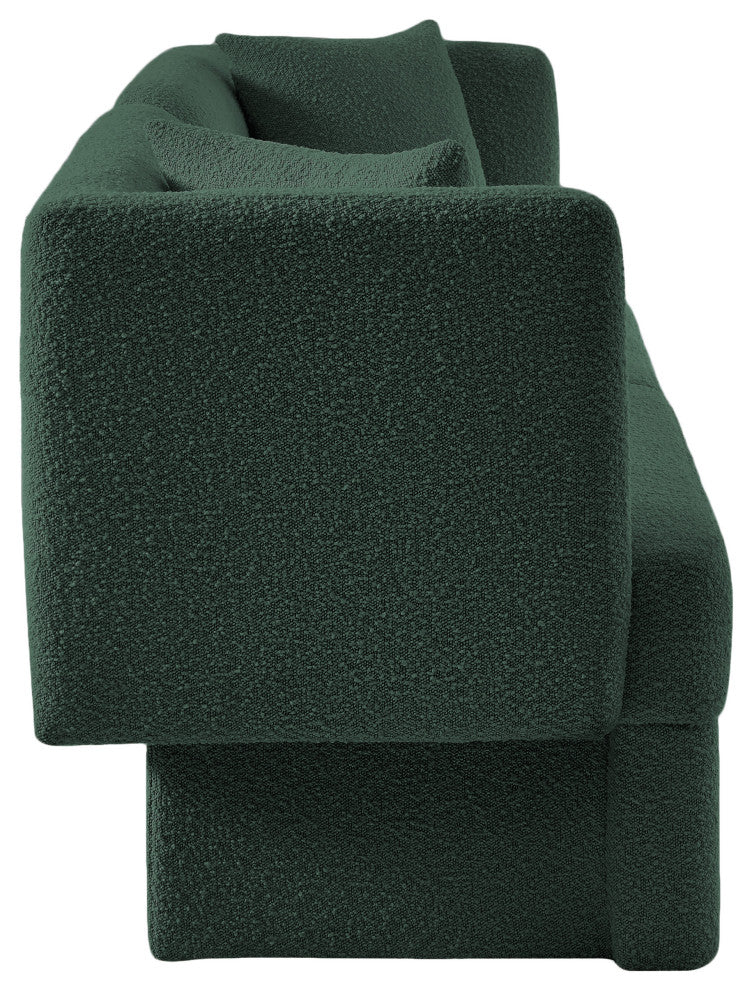 Marcel Boucle Fabric Upholstered Sofa, Green