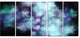 Perfect Flowery Starry Sky, Abstract Canvas Art Print, 60"x28", 5 Panels