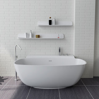 ADM Round Freestanding Bathtub, Matte White, 62.2"