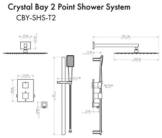 ZLINE Shower System, Polished Gold, CBY-SHS-T2-PG