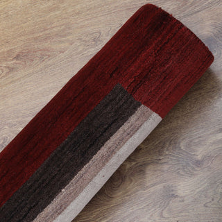 HAND KNOTTED LOOM WOOL ECO - FRIENDLY AREA RUGS - Red Brown,Contemporary