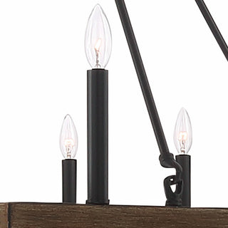 16-Light Octagonal Chandelier, California Walnut/Classic Black