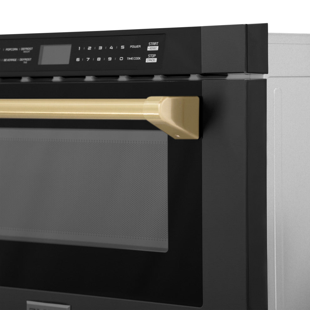 ZLINE Microwave Drawer s, Black Stainless and Champagne Bronze MWDZ-1-BS-H-CB