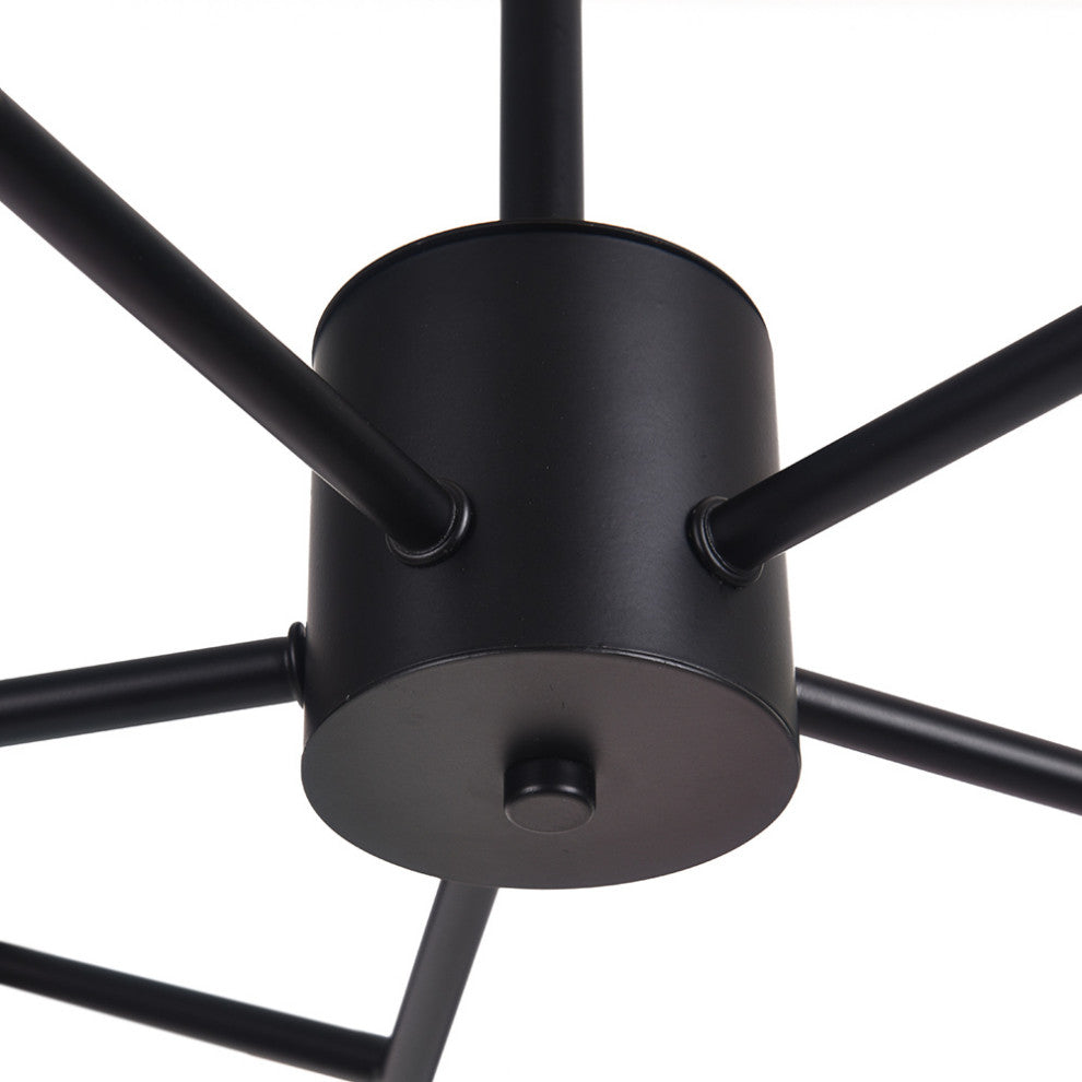 15-Light Glass Globe Bubble Sputnik Chandelier, Black