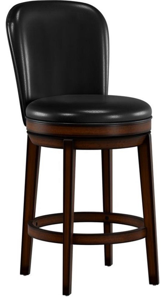 Hillsdale Victoria 26" Wood Contemporary Counter Stool in Dark Chestnut/Black