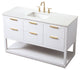 Louie 54" SIngle Bathroom Vanity, White