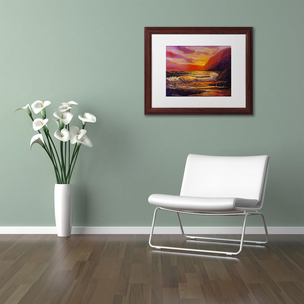 'Coastal Dreams' Matted Framed Art, Wood Frame, White Matte, 14x11