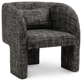 Sawyer Beige Weaved Polyester Fabric Accent Chair, Black, Weaved Fabric