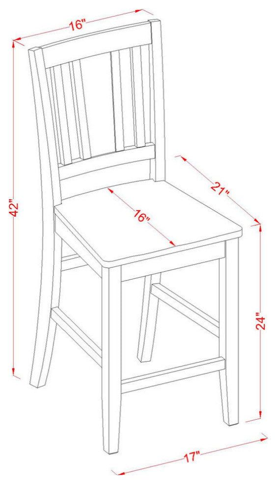 3 Pc Pub Table Set Dinette Table And 2 Counter Height Dining Chair