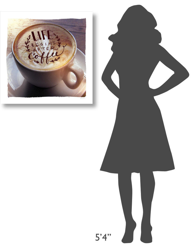 "Life Begins After Coffee" Digital Paper Print by Sue Schlabach, 26"x26"