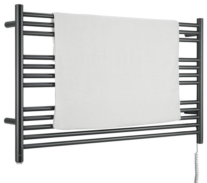 Amplia Dual 12-Bar Hardwired and Plug-in Towel Warmer, Matte Black