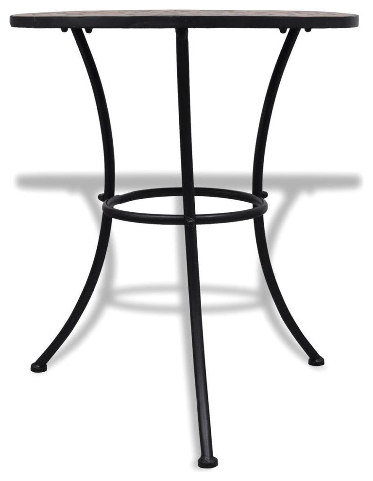 vidaXL Bistro Table Outdoor Side Table Garden Mosaic Table Ceramic Terracotta