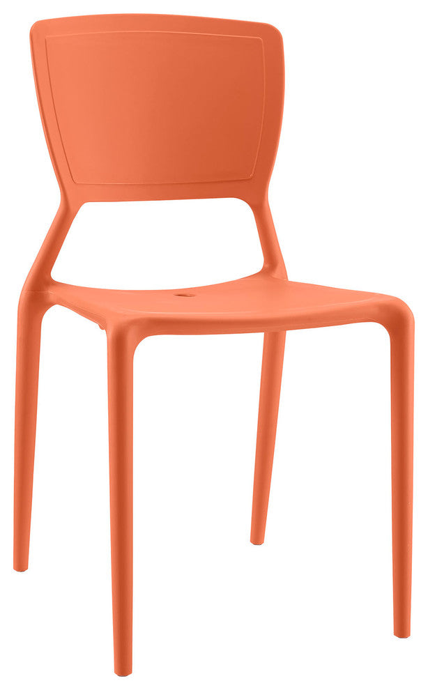 Modern Orange Fine Dining Side Chair