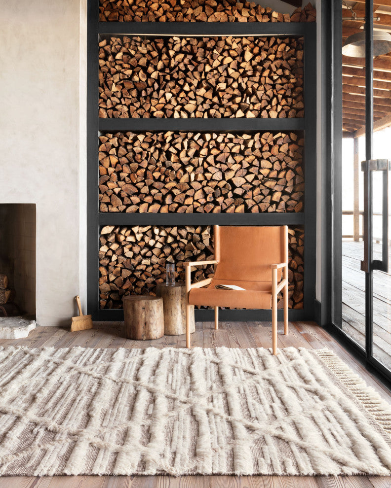 Loloi Hand Knotted Khalid KF-07 Ivory/Taupe Area Rug, 4'x6'