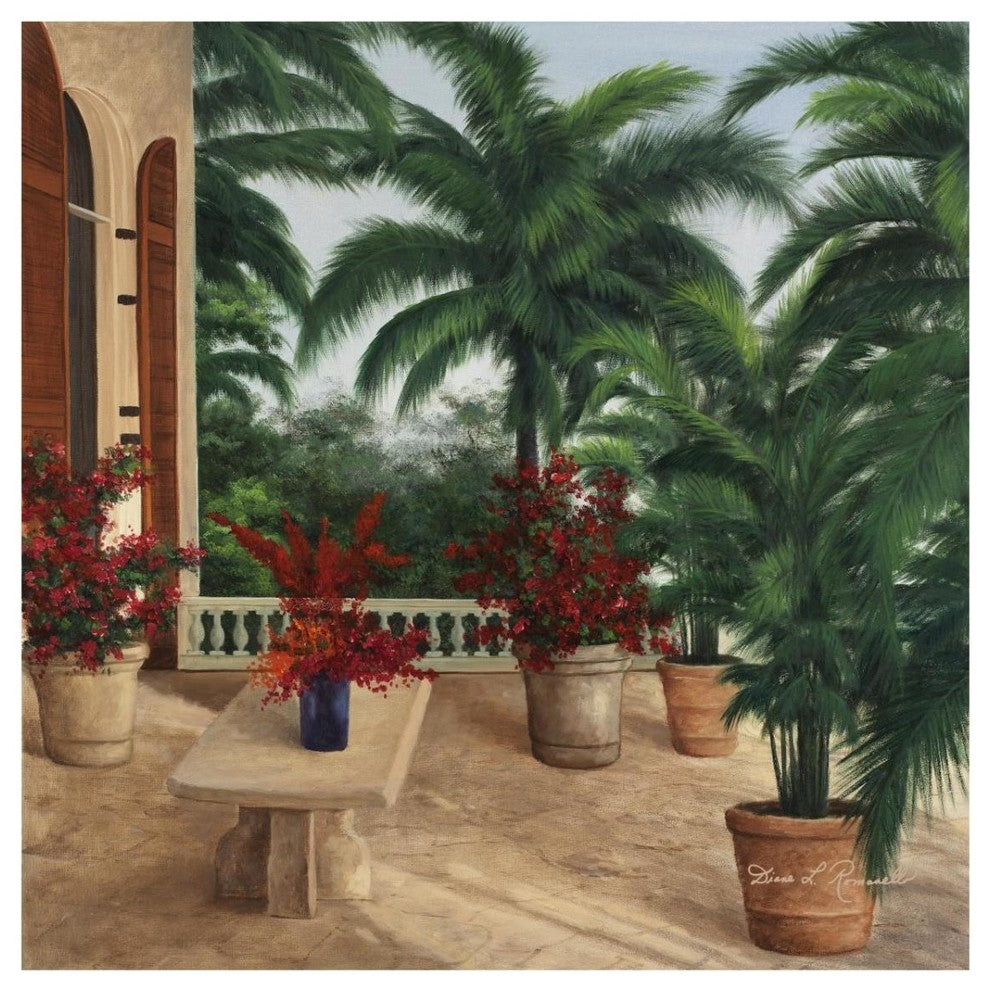 "Tuscan Patio" Digital Paper Print by Diane Romanello, 32"x32"