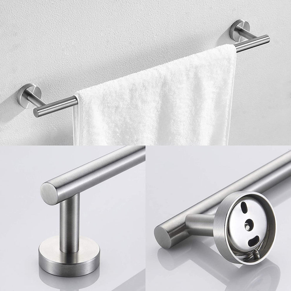 3-Piece Wall Mounted Bathroom Accessory Set, Brushed Nickel