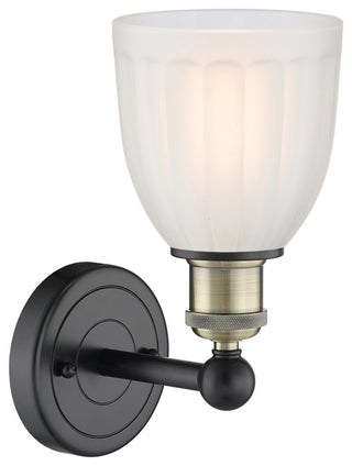 Brookfield 1-Light 6" Sconce, Black Antique Brass Finish, White Shade