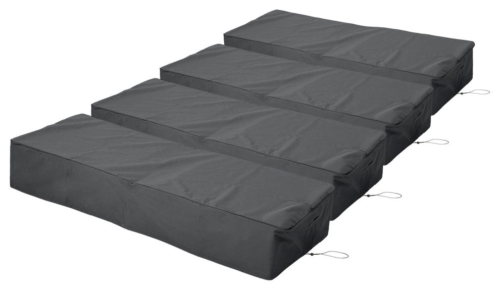 GDF Studio Ann Outdoor Waterproof Chaise Lounge Cover, Gray, Set of 4