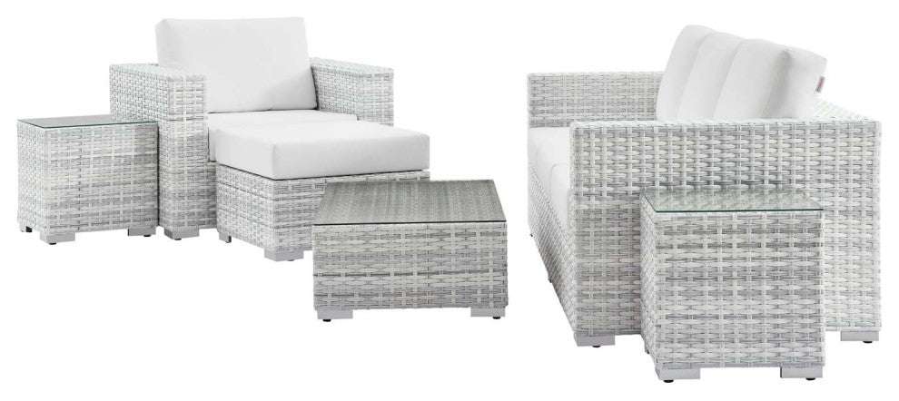 Convene 6-Piece Outdoor Patio Set - Light Gray White