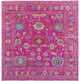 8' Square Hand Knotted Turkish Oushak Wool Rug - Q14950