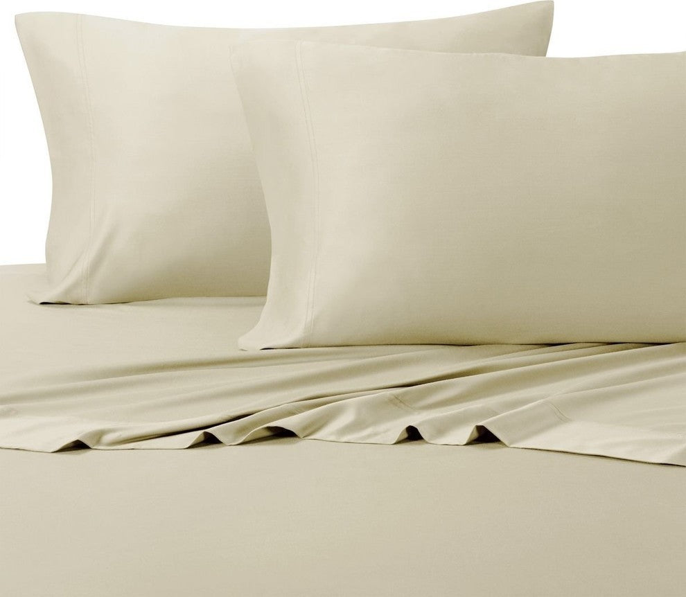 Hybrid Bamboo Cotton 2PC Pillowcases Set, Sand, King