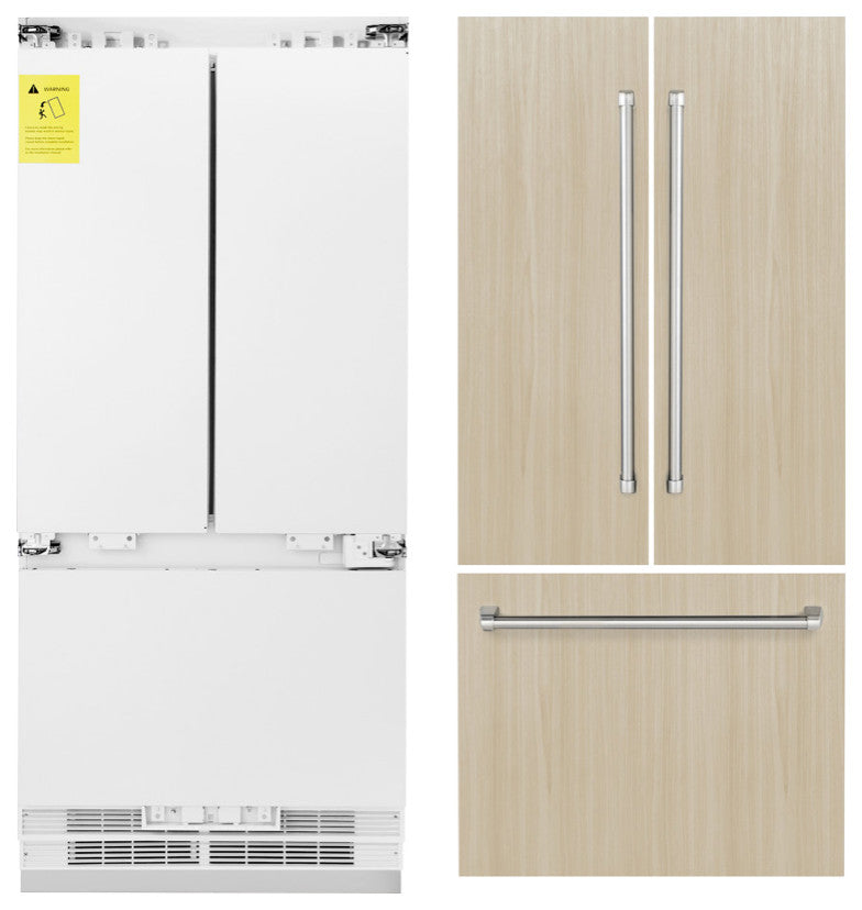 ZLINE 36, Panel Ready French Door Built-In Refrigerator With Ice Maker RBIV-36