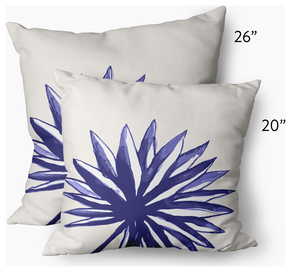 Spiky Flower Decorative Throw Pillow, Purple, 20"x20"