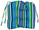 16" Patterned Outdoor U-Shaped Tufted Chair Cushions, Set of 4, Pike Azure