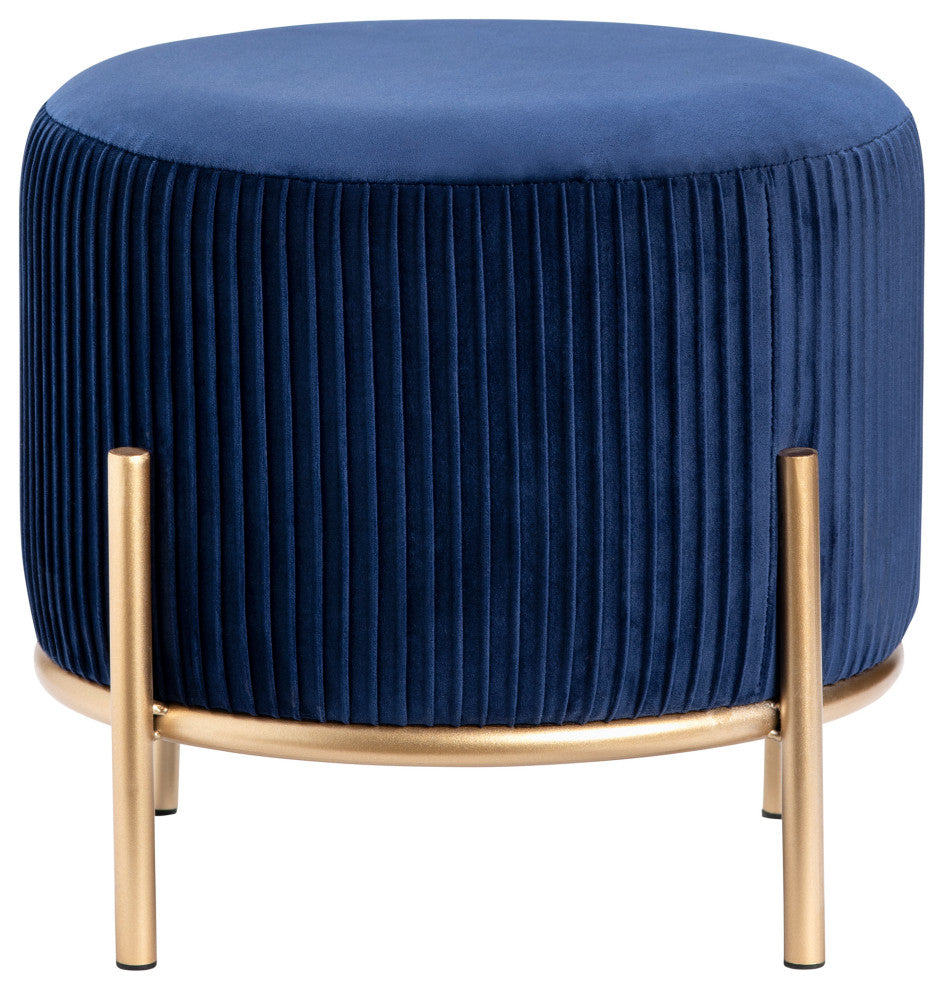 Marley Navy Blue Velvet Stool