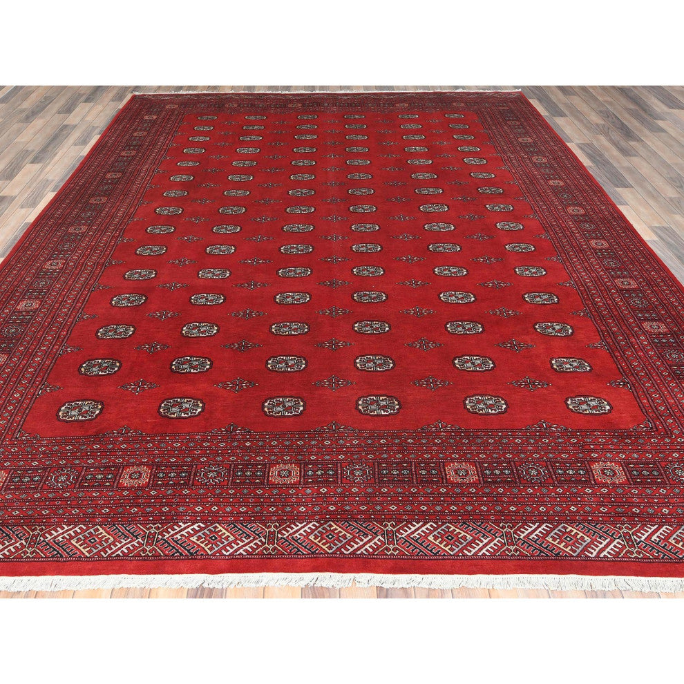 Rich Red Princess Bokara Extra Soft Wool Hand Knotted Oriental Rug 10'1"x14'7"