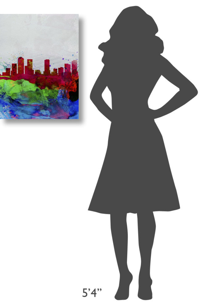 "Denver Watercolor Skyline" Fine Art Print