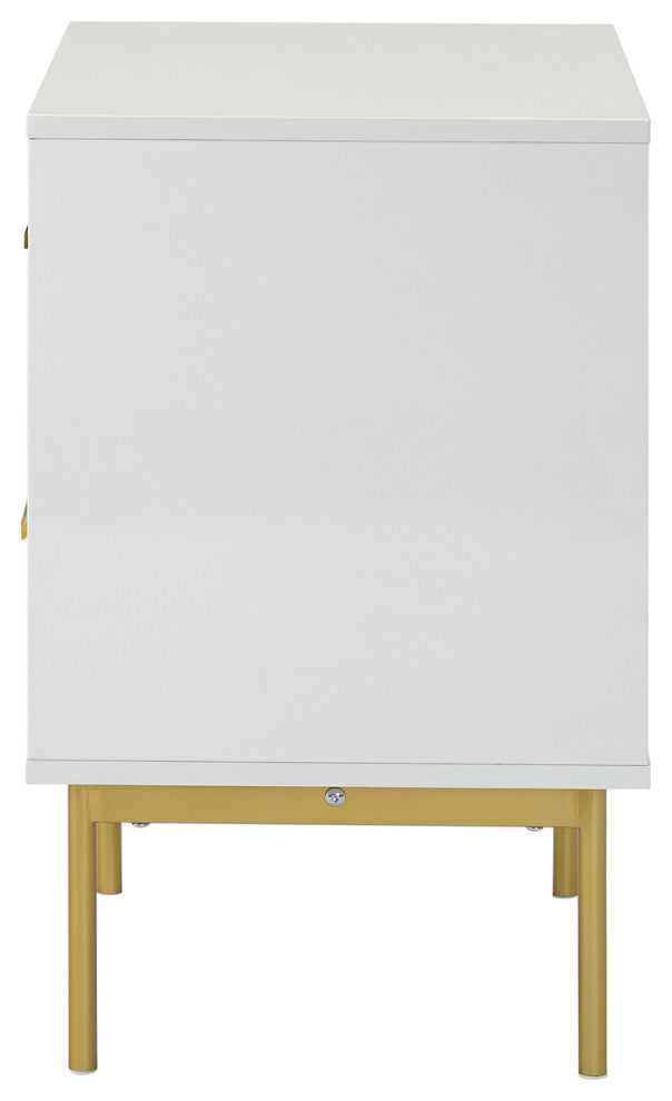 Contemporary Classic 2-Drawer Nightstand, Set of 2, White