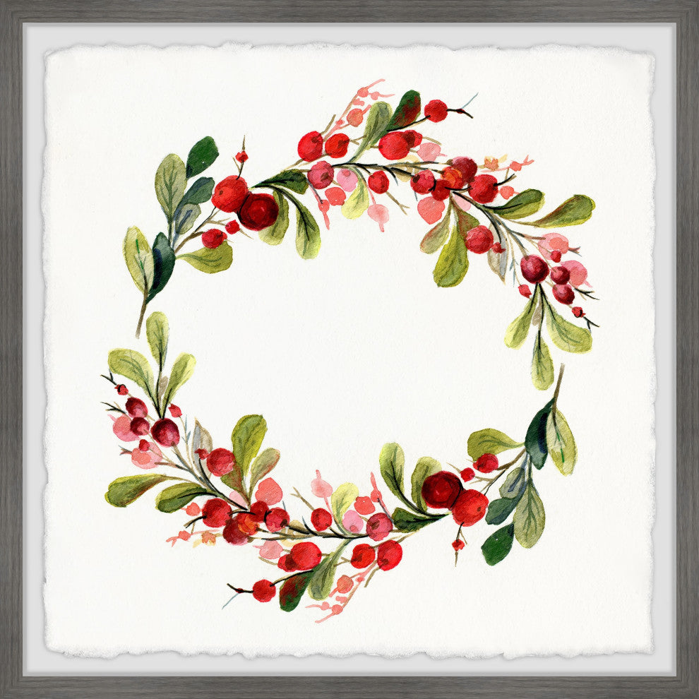 "Merry Toyon Berries II" Framed Painting Print, 24x24