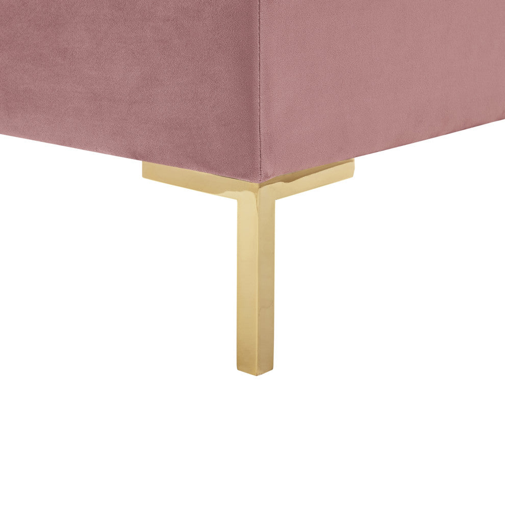 Inspired Home Ariadna Sofa Button Tufted, Rust Velvet