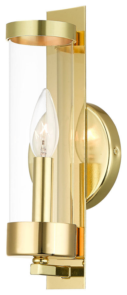 1 Light ADA Wall Sconce, Polished Brass