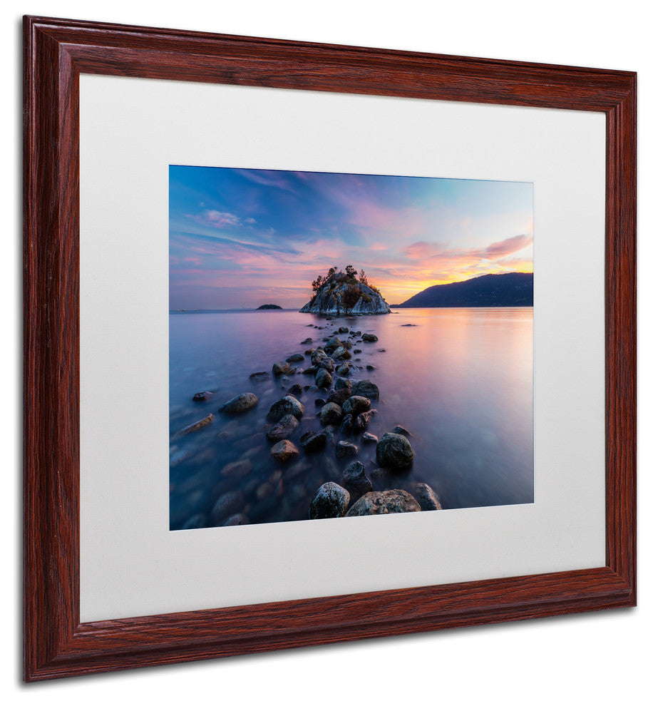 Pierre Leclerc 'Whytecliff Sunset' Matted Framed Art, Wood Frame, White, 20x16