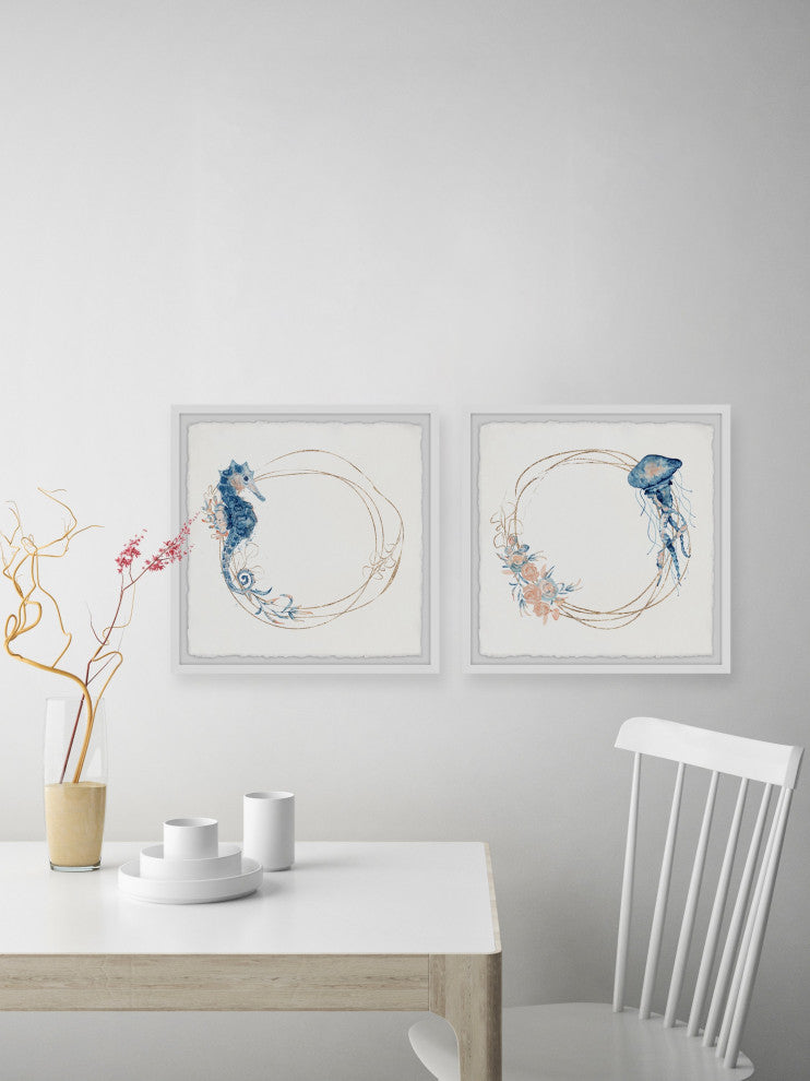 Oceanic Wildlife Diptych, 2-Piece Set, 32x32 Panels