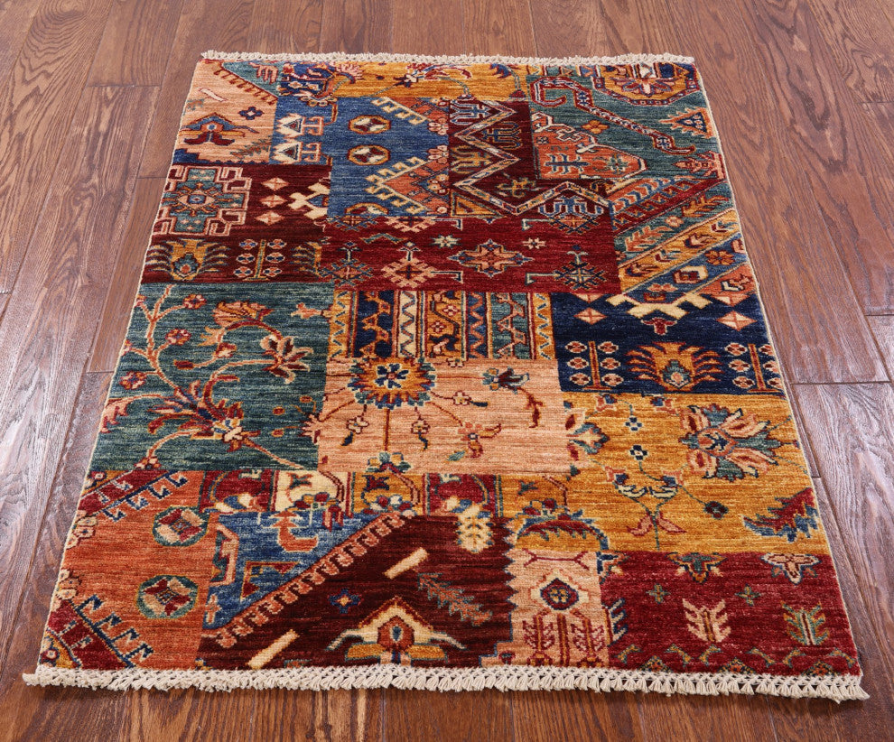 Super Kazak Hand-Knotted Wool Rug 2' 9" X 3' 8" Q7757