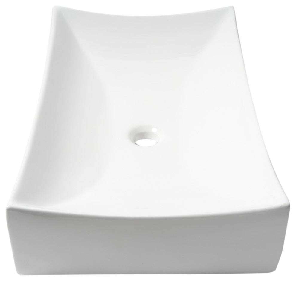 ALFI brand ABC904 White 26" Fancy Rectangular Above Mount Ceramic Sink