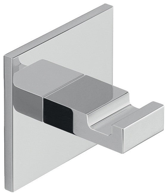 Adhesive Mounted Square Polished Chrome Aluminum Hook