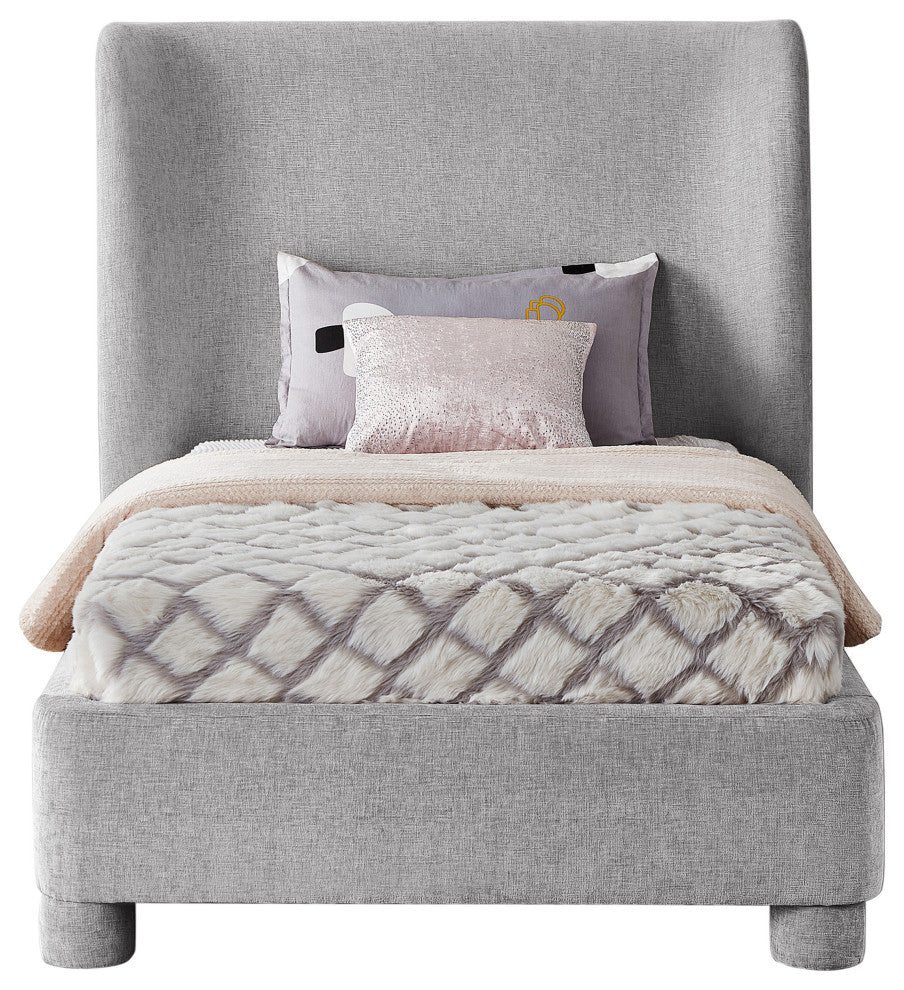 Penny Bed, Gray, Twin, Chenille Fabric